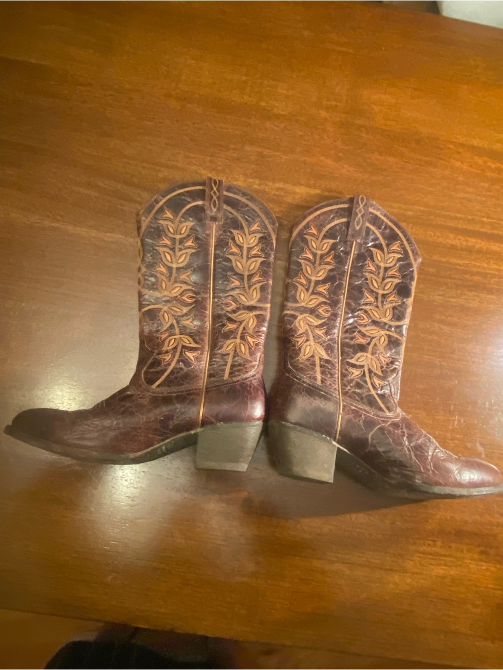 Ariat Desert Holly Western Boots Womens 9.5 B Brown Leather Embroidery 10017354